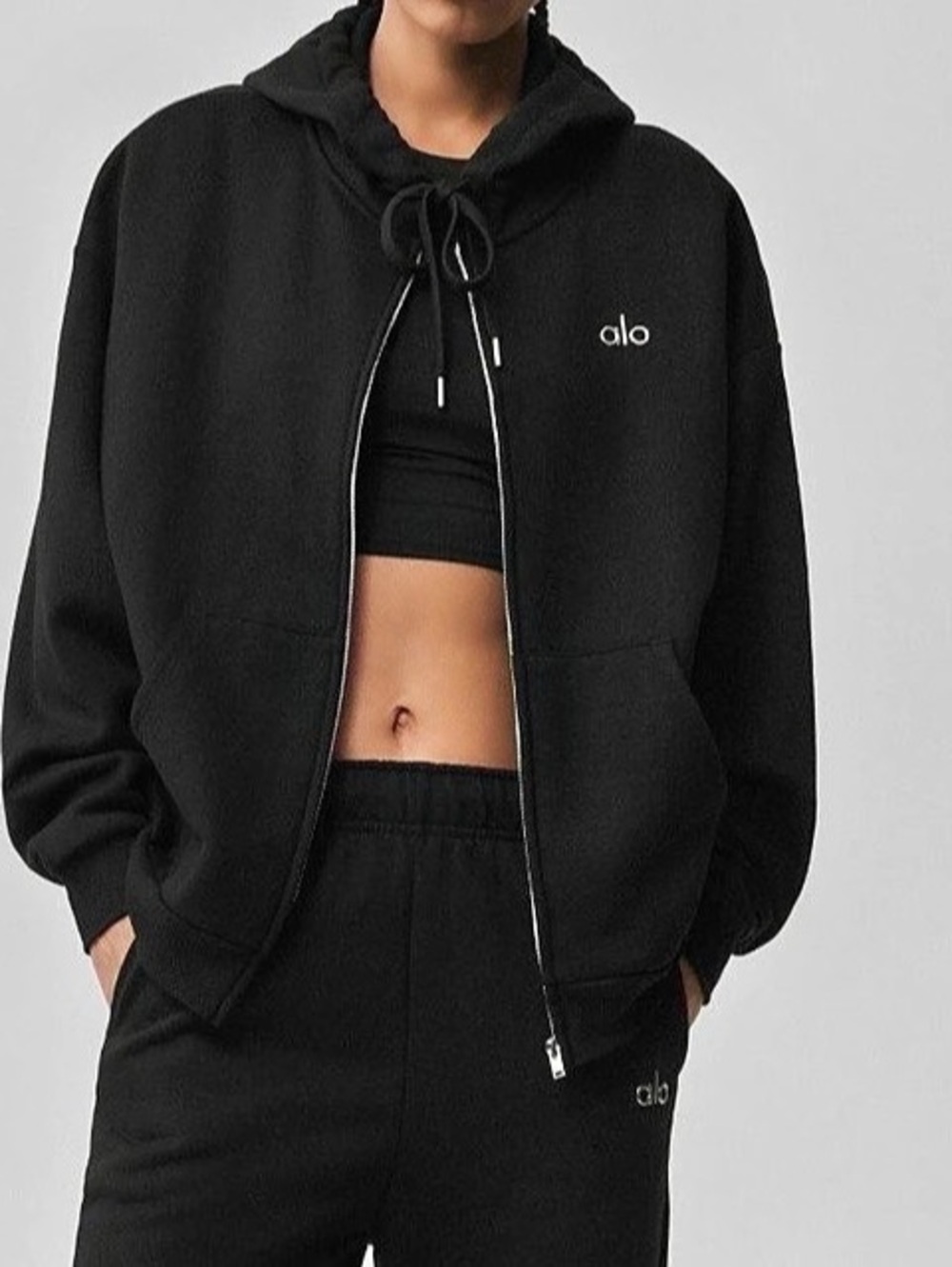 Alo Yoga Accolade Full Zip Hoodie Black